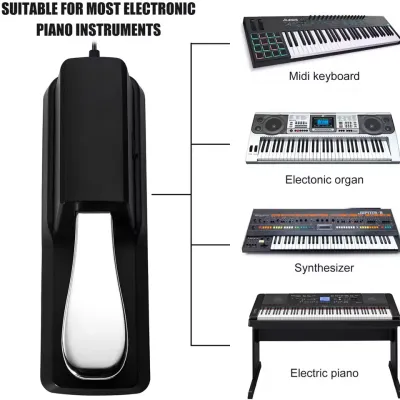 ‌แป้นเหยียบเปียโน Sustain Pedal โลหะทนทาน สำหรับคีย์บอร์ด/ออร์แกน/เปียโน พื้นยางกันลื่น