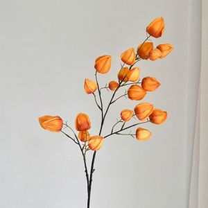 MUSASI 60cm Artificial Lantern Flower Long Branches Simulation Artificial Lantern Fruits Bouquets Decorative Plastic Fake Flower Home Vase Decor