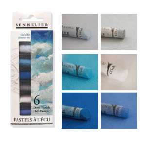 SENNELIER Extra-Soft Half Pastel 6 Stick Set Hand Made Color Powder Stick Skin Color Seascape Beginners Art Supplies