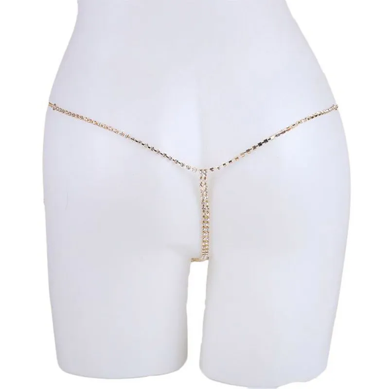 Sexy Bikini Rhinestone Underwear Belly Chain Crystal Thong Body