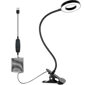 FONKEN LED Reading Light with Clamp 3 Color & 10 Brightness Desk Lamp Flexible Gooseneck Book Lamp Kids Reading Night Light