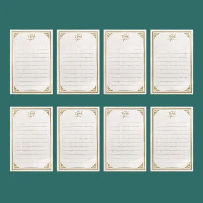 【SG】6/8 Pcs Vintage Oil Painting Series Envelope Letter Paper Set with Sealing Sticker White Bronzing Business Letter