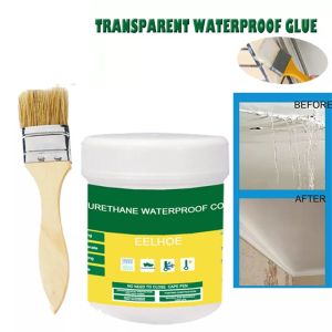 300g-5kg Polyurethane Waterproof Coating Invisible Paste Sealant Glue with Brush Adhesive Repair Glue for Home Roof Bathroom