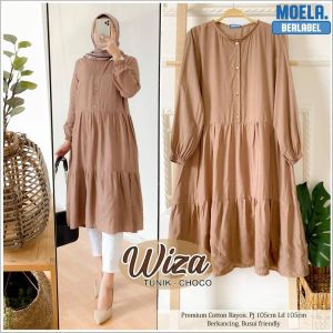 [ BISA COD ] Wiza Tunik Bahan Katun Rayon Size M - XL Atasan Wanita Muslim Terbaru 2020 / Tunik Terbaru / Tunik Muslim Murah / Atasan Remaja Dewasa Lengan Panjang / Kekinian / Original Baju Muslim / Tunik Wanita / Tunik Jumbo / Tunik Remaja Kekinian /