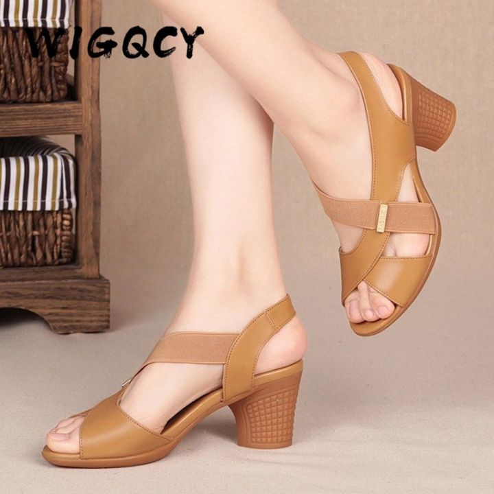 nsendm Female Shoes Adult Node High Heels Shoes for Women Closed Toe Womens  Breathable Slip Women's high heels Node High Heels for Women Beige 8 