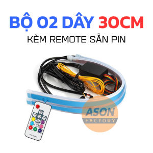 Bộ LED mí Audi chạy đuổi REMOTE - nhiều màu sắc RGB - chỉ dùng điện xe máy ô tô DC12v