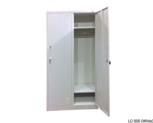 2 Door Steel Clothes Locker with Top & Bottom Shelf Cabinet