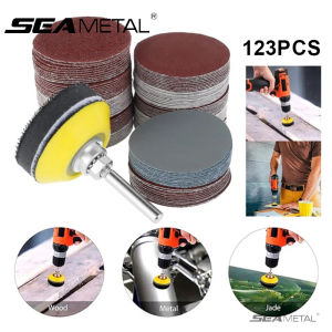 SEAMETAL 123Pcs 2inch Round Sanding Discs Pad 60-3000 Grit Abrasive Polishing Pad Sandpaper Kit for Rotary Tool Sandpapers Accessories