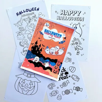 25 Lembar Kertas Mewarnai Halloween - TOPER Coloring Sheets Edukasi Anak TK PAUD SD Lucu Buku Gambar