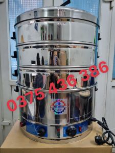 Nồi hấp gà hấp cơm xúc xích đa năng 52cm 3 tầng ( có cảnh báo chống cháy)