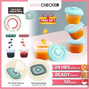 MISUTA 120ML Baby Food Container With Date & Air Vent Misuta Baby Snack Milk Powder Storage Cups Container Storage Box Mumchecked