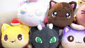 26 Cute Cat Plush Dolls Aphmau Mee Cat Food Cat Cola French Fries Hamburger Bread Sandwich Sleeping Pillow Childrens Gift㏇0717