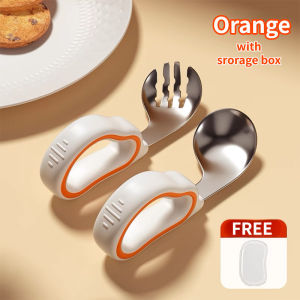 Baby Spoon And Fork Set Rounded Toddler Stainless Steel Spoon and Fork Set For baby