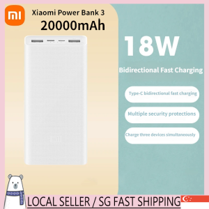 sg【CCC Certification】Original Xiaomi Powerbank 20 000 mAh Dual Charge Power Bank / Portable Charger / 3.7V Charging/ PLM18ZM