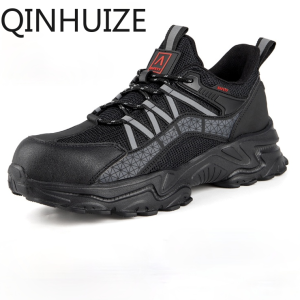 QINHUIZE New lightweight labor insurance shoes for men light impact steel toe anti-puncture resistant work boots