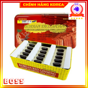 Viên đạm hồng sâm nhung hươu nấm linh chi Bio chính hãng hộp 60 viên - Tăng thể lực phục hồi sức khỏe phòng ung thư - koreaboss