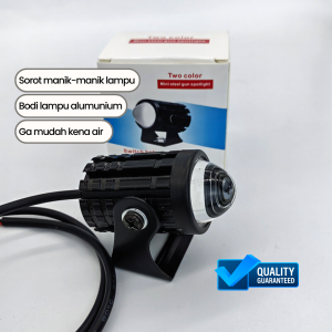 Laser Gun LED D2 Oval Mini 20Watt 30mm Lampu Tembak Sorot Mobil Motor Warna Putih Kuning Jauh Dekat