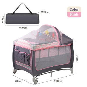 COCOBB Baby Swinging Rocking Crib Foldable With Mosquito Net And Changing Table Childrens Playbed Childrens Playpen