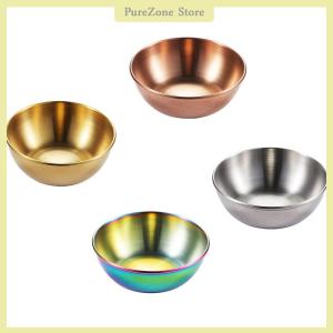 [PureZone] Stainless Steel Soy Sauce Dish Round Small Dish en Sauce Seasoning Dish Home Hotel Kitchen Japanese Dipping Sauce Dish