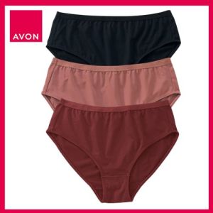 Authentic Avon 3-in-1 Seamfree Midi Panty for Women | Seamless Stretch Underwear | Soft Breathable Comfortable Everyday Briefs | Ladies Intimate Wear