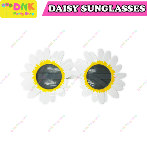 Colorful Cute Daisy Flower Sunglasses - Summer Sunny Sunflower Retro Rave Party Disco Fun Festival Kids Plastic Shades in Violet Light Blue Yellow Pink and White