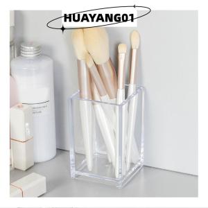HUAYANG01 [2023 new HOT FASHION] Make Up Organizer Plastic Makeup Brush Pot Storage Acrylic For Cosmetics Holder Desk Cosmetic Storage Container