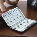 Chinese Chess Set with PU Leather Foldable Board Xiangqi Portable Chinese Chess Game Set Strategy Xiang Qi Board Games for 2 Players for Teens Adults Family. 