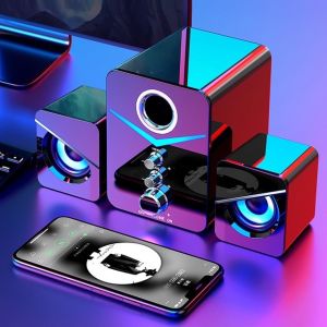 Combo Bộ 3 Loa Máy Tính MC-D221 Super Bass Âm Thanh Vòm 9D Có Đèn Led Siêu Ngầu