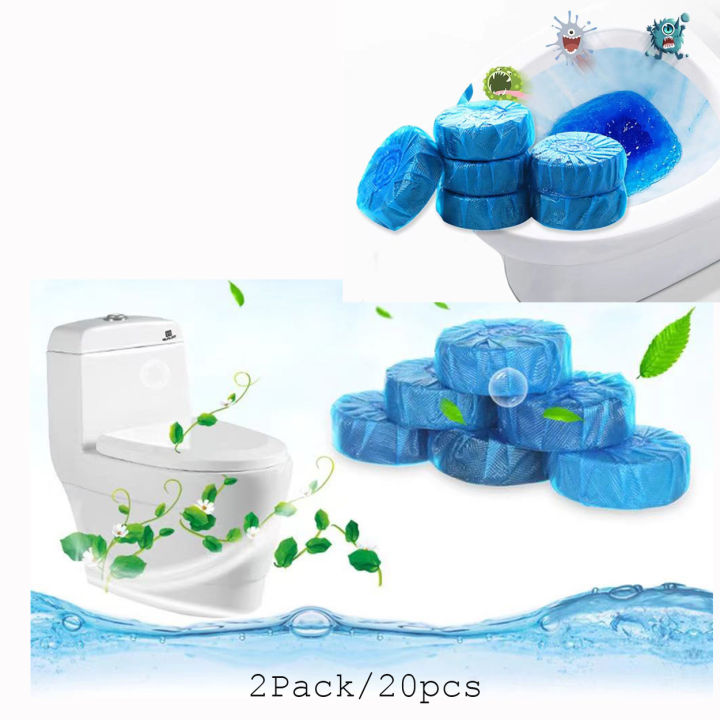 2Pack Automatic Bleach Toilet Bowl Cleaner Stain Remover Table Flush