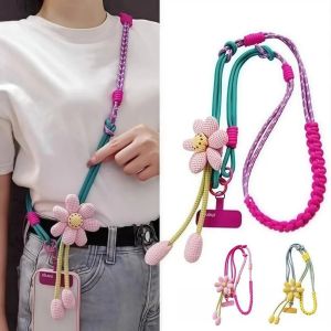 NALANILI Universal Flower Mobile Phone Lanyard Hand-woven Ins Phone Case Lanyard Multi-functional Detachable Mobile Phone Crossbody Strap Female