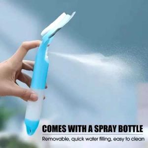 JS SHOP 3 In 1 Window Cleaning Tool Glass Wiper Double-sides Household Clean Brush with Water Spray Bottle for Bathroom Mirror Car Glass