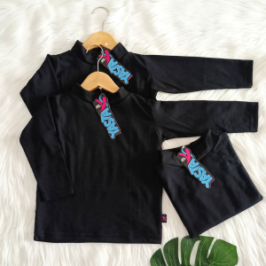 Baju Polos Inner Manset Olahraga Anak 1-8 tahun Hitam -Yasta Fashion