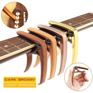 Capo Gitar Akustik Senar 6 Aluminum Alloy Wood Design Bridge Pin Remover