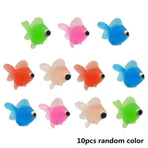 Realistic Mini Goldfish Model 10Pcs Miniature Rubber Fish Figurine Aquarium Supplies Classroom Props Supply Science Toy