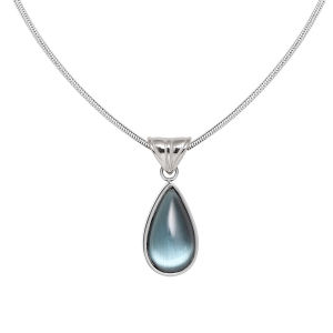 WaterDroplet Glass Crystal Pendant Gold Silver Chain Necklace • 18K Gold Plated Waterproof Non Tarnish • 316L Stainless Titanium Steel Necklaces for Women Gift NL108