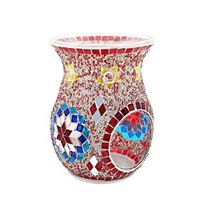 JOYPICKS Mosaic Glass Aroma Candle Holder Classic Durable Essential Oil Burner Essential Oil Furnace Romantic Fragrance Warmer Christmas Gift