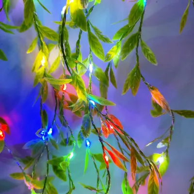 Lozzby Artificial Leaf Willow Vines Lights USB Operated Garland Hanging Plant Lighting Fairy Lights