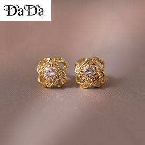 [Totoong Gold] COD Saudi gold 24k nasasangla pawnable Women Hoop Earrings geometric circle opal zircon jewelry girlfriend gift Free pearl earrings saudi tunay ginto Hypoallergenic Fashion Not Fade