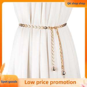 ✨QK shop✨ Women Fashion Belts Luxury Designer Belt Retro Silver Carved Hollow Out Chain Belt for Women Elegant Round Metal Women Belt