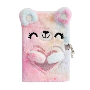 A5 Notebook with lock Student A5 diary Cartoon bear notebook Girls account book Gift
