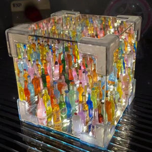 🇹🇭🍾ขวดไวน์ ลูกบาศก์รูบิค ไฟกลางคืน โคมไฟ LED  3D สร้างสรรค์ เครื่องประดับ สําหรับวันเกิด DIY แฮนด์เมด ของขวัญสร้างสรรค์ L08