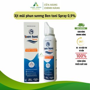 Xịt mũi hàng ngày Ben toni Spray - Vệ sinh mũi hàng ngày giữ ẩm niêm mạc mũi cho trẻ (Chai 100ml)
