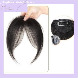[Toplans]💖[HOT SALE]🎈🎈 Middle Part Bangs Fringe Synthetic Topper Hairpiece Clip-In Bang Extension Natural Invisible Clourse Hairpiece Women