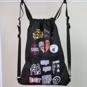 (Bisa COD) Tas Serut Anti Air Water Proof String Bag / Draw String / Gym Sack Tas Olahraga Pria Kekinian Motif Streetwear