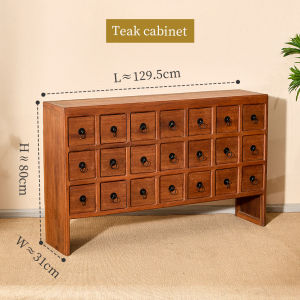 ตู้เก็บของไม้สักตกแต่งสไตล์เอเชียตะวันออกเฉียงใต้ตู้บรรจุยาด้วยไม้เนื้อแข็งแบบไทย