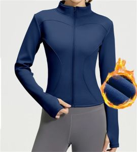 Aiithuug Winter Warm Fleece Slim Fit Jackets Runnning Jackets Long Sleeve Yoga Slim Fit Jacket Warm Fitness Jogging Jacket2026