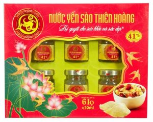 Yến Sào Thiên Hoàng 41% tổ yến có đường (6 Lọ x 70ml)
