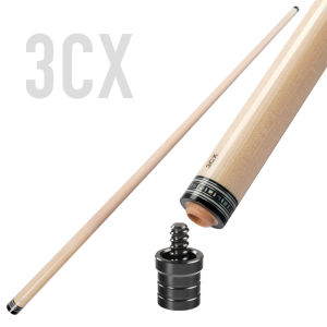 HOW 3CX 3 Cushion Carom Billiard Cue Shaft 12mm Tip 10 Pieces in 1 Technology Laminated Low Deflection Real Inlay 69cm Shaft