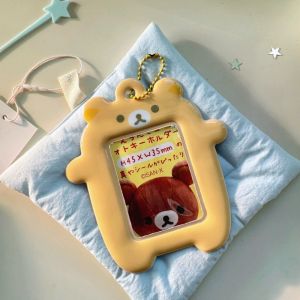 Dễ Thương Rilakkuma Móc Khóa Thẻ Thần Tượng Hình Bảo Vệ Hoạt Hình Anime Dẫn Xuất Ngoại Vi Túi Mặt Dây Chuyền Phụ Kiện Quà Tặng