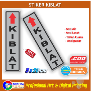 Stiker kiblat petunjuk arah sholat sticker plafon dinding hotel villa kamar rumah dll